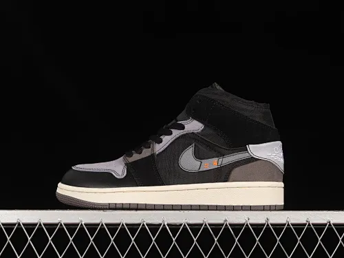 All categories Air Jordan Jordan series basketball shoes Air Jordan 1 Mid Air Jordan 1 Mid "Inside Out" AJ1 Joe 1 reverse black and gray China basketball shoes DM9652-001